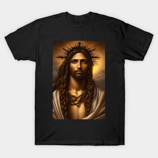 Jesus Wearing Crown of Thorns T-Shirt by AI Art Originals